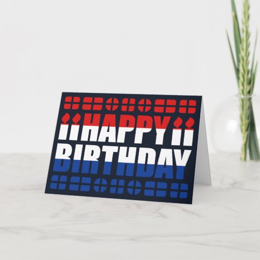 オランダフラグ誕生日カード カード (正面)