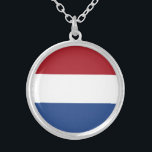 オランダフラグ シルバープレートネックレス<br><div class="desc">愛国国旗。オランダ。</div>