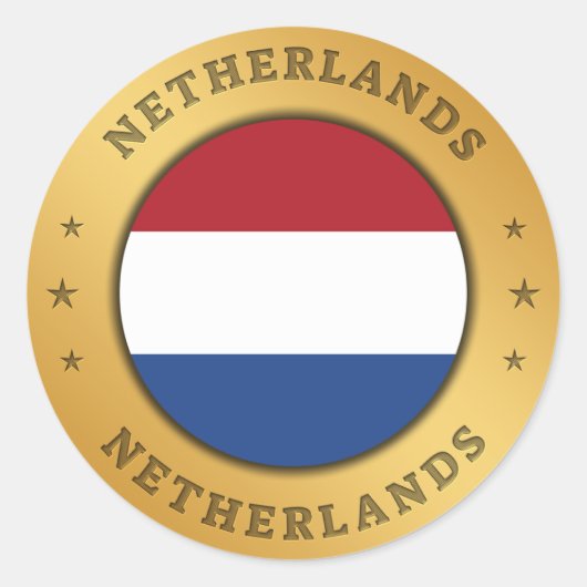 オランダフラグ ラウンドシール (正面)