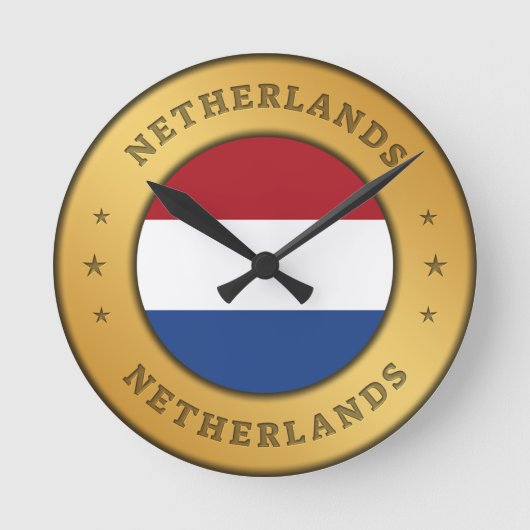 オランダフラグ ラウンド壁時計 (正面)