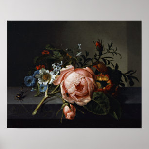 オランダフラ絵画ワーズスチルライフファインアート ポスター