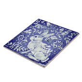 オランダブルーラビットバードフローラの葉の五徳の装飾 タイル (側面)