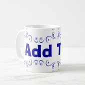 オランダブルー追加文字セラミックマググ コーヒーマグカップ (正面左)