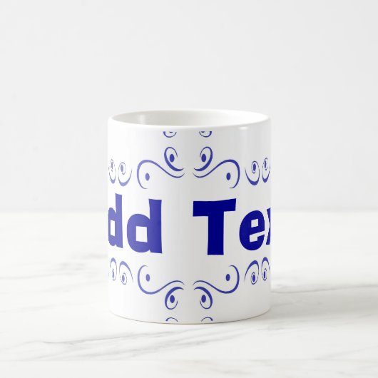 オランダブルー追加文字セラミックマググ コーヒーマグカップ (中央)