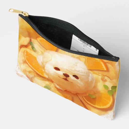 オランダベビーパンケーキかわいいドッグアイスクリーム アクセサリーポーチ (見開き)