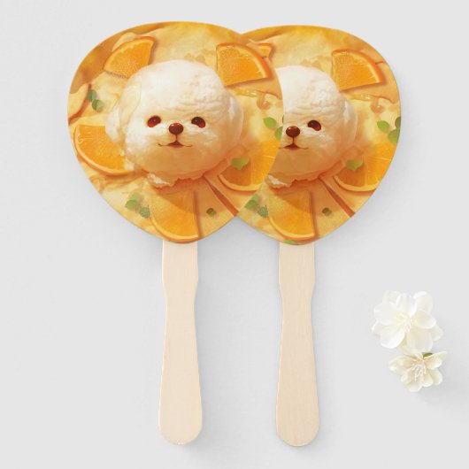 オランダベビーパンケーキかわいいドッグアイスクリーム ハンドファン (正面&裏面)