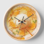 オランダベビーパンケーキかわいいドッグアイスクリーム 壁時計 (正面)