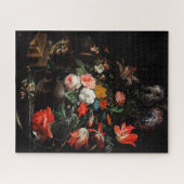 オランダマスターオイルペインティングスチルライフダークフローラ ジグソーパズル (横)