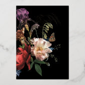 オランダマスターフローラダーク&ムーデ結婚ィーズ 箔招待状 (裏面)