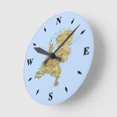 オランダマップクロック ラウンド壁時計 (傾斜)