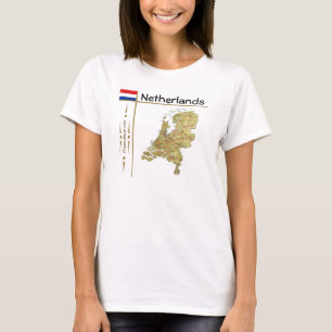オランダマップ+フラグ+タイトルTシャツ Tシャツ