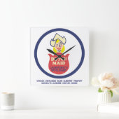 オランダメイドのランドリーとイリノイ州のドライクリーナー スクエア壁時計 (ホーム)