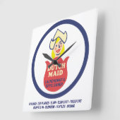 オランダメイドのランドリーとイリノイ州のドライクリーナー スクエア壁時計 (傾斜)