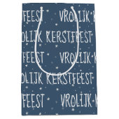 オランダメリークリスマスオンスノーフレーク ミディアムペーパーバッグ (正面)