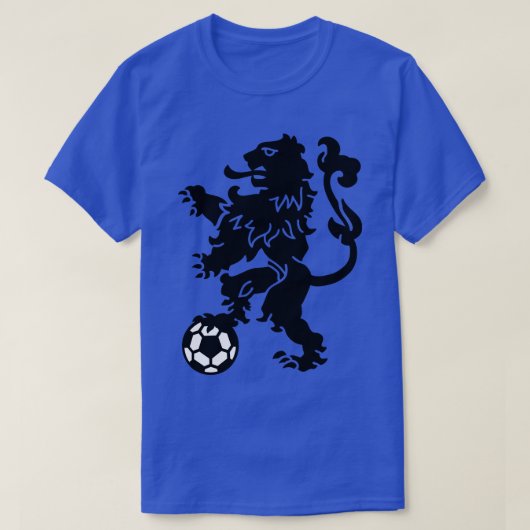 オランダライオンとボールオランダオランダサッカー Tシャツ (デザイン正面)