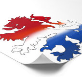 オランダライオンオランダ国旗ギア ポスター (角)