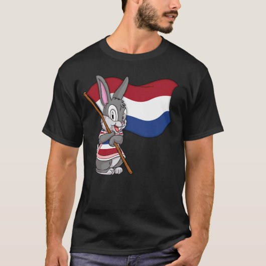 オランダラビットオランダ旗 Tシャツ (正面)