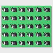 オランダラビットパターングリーンラッピング紙 ラッピングペーパー (フラット)
