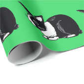 オランダラビットパターングリーンラッピング紙 ラッピングペーパー (ロールコーナー)