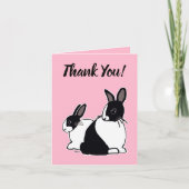 オランダラビットピンクサンキューカード カード (正面)