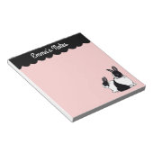 オランダラビットピンク&ブラック5.5インチx 6インチカスタムメモ帳 ノートパッド (アングル)