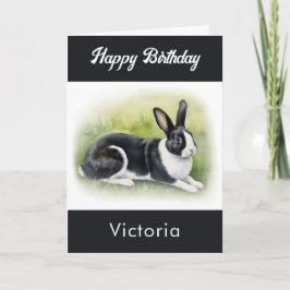 オランダラビットペットアニマルウォーター色ハッピーバースデー カード