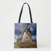 オランダランドスケープ風車トートバ絵画ッグ トートバッグ (正面)