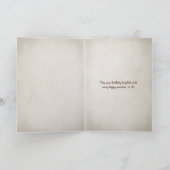 オランダレースフランスのの帽子の誕生日付きブルドッグ カード (内部)