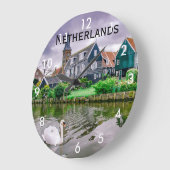 オランダヴィレッジマルケンインオランダ ラージ壁時計 (傾斜)