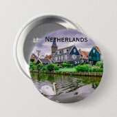 オランダヴィレッジマルケンインオランダ 缶バッジ (正面&裏面)