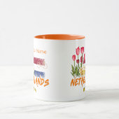 オランダヴィンテージオランダ国旗とオランダチューリップ マグカップ (中央)