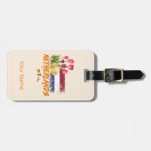 オランダヴィンテージオランダ国旗とオランダチューリップ ラゲッジタグ (正面横)