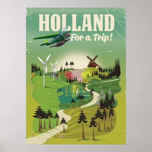 オランダヴィンテージスタイル旅行ポスター ポスター (正面)