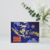 オランダヴィンテージ旅行ポスター復元 ポストカード (スタンド正面)