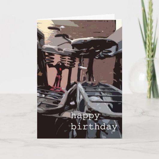 オランダヴィンテージ自転車誕生日 カード (正面)