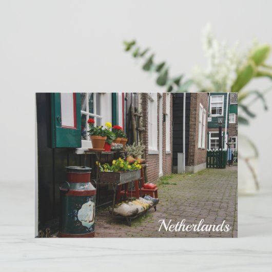 オランダ伝統的の木製シューズの通りカード (スタンド正面)