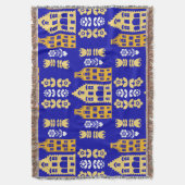 オランダ伝統的フォークアートプリント スローブランケット (正面縦)