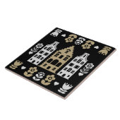 オランダ伝統的フォークアートプリント タイル (側面)