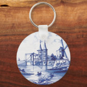 オランダ伝統的青タイル キーホルダー (正面)