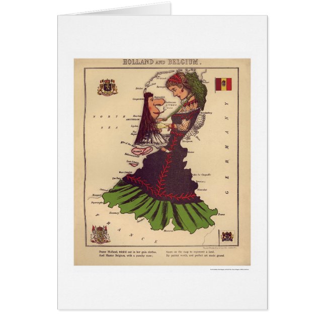 オランダ及びベルギーの風刺漫画の地図1868年 (正面)