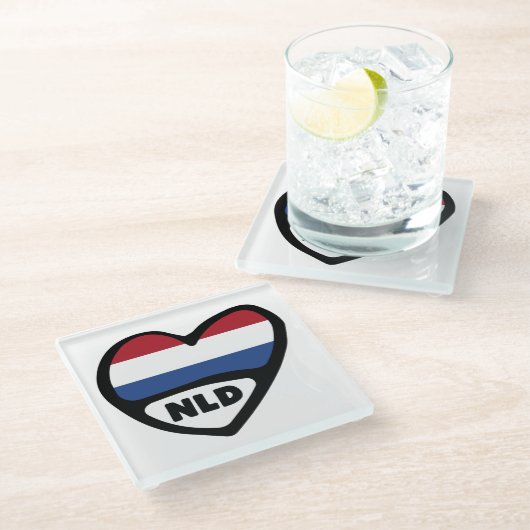 オランダ国コードフラグハート, NLD ガラスコースター (アングル)
