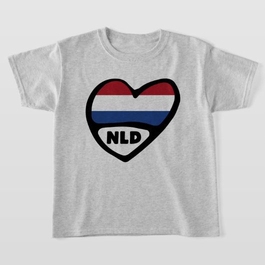 オランダ国コードフラグハート, NLD Tシャツ (レイダウン)
