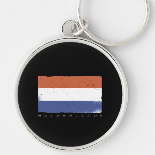 オランダ国旗とオランダ文字 キーホルダー (正面)