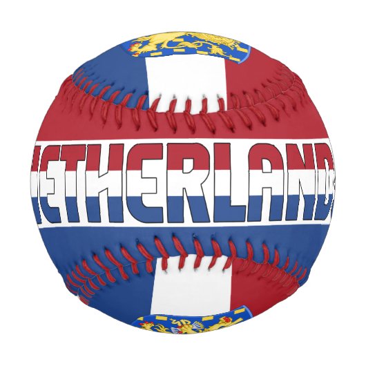 オランダ国旗とコート・オブ・アームズ 野球ボール (正面)