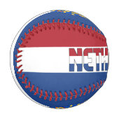 オランダ国旗とコート・オブ・アームズ 野球ボール (正面左)