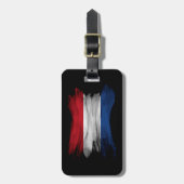 オランダ国旗のブラシストローク、国旗 ラゲッジタグ (正面縦)