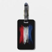 オランダ国旗のブラシストローク、国旗 ラゲッジタグ (裏面縦)