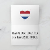 オランダ国旗の愛国的誕生日 カード (内部)