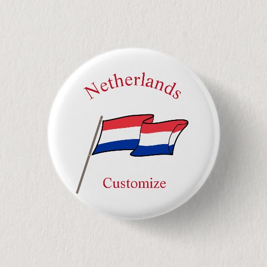 オランダ国旗サンダーカーヴ 缶バッジ (正面)
