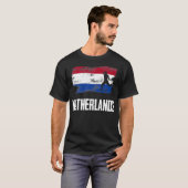 オランダ国旗ジャージーオランダサッカーチームオランダボー Tシャツ (正面フル)